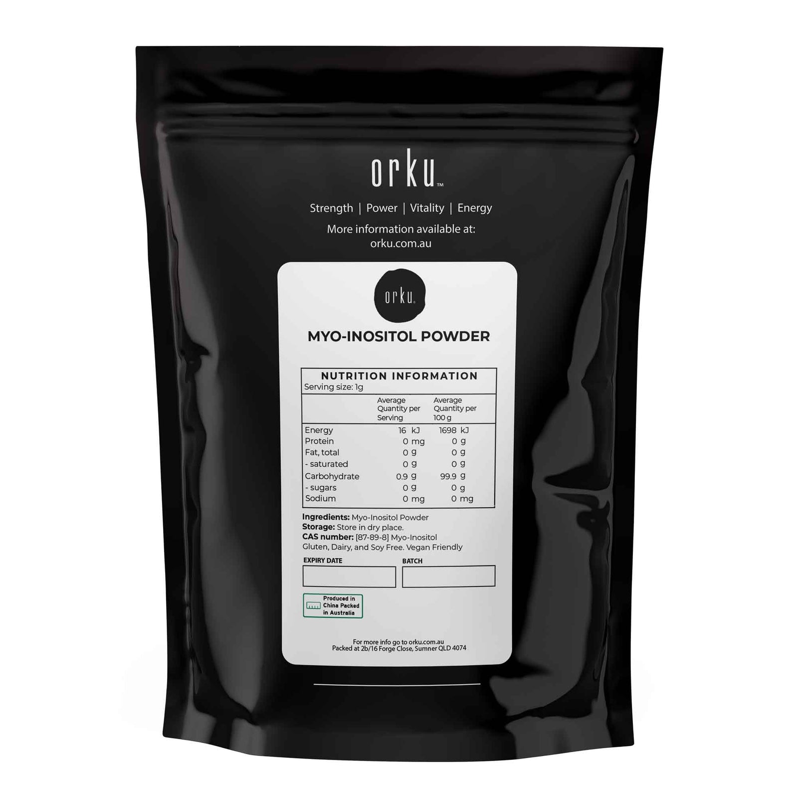 400g Myo Inositol Powder - USP Grade High Purity Unflavoured