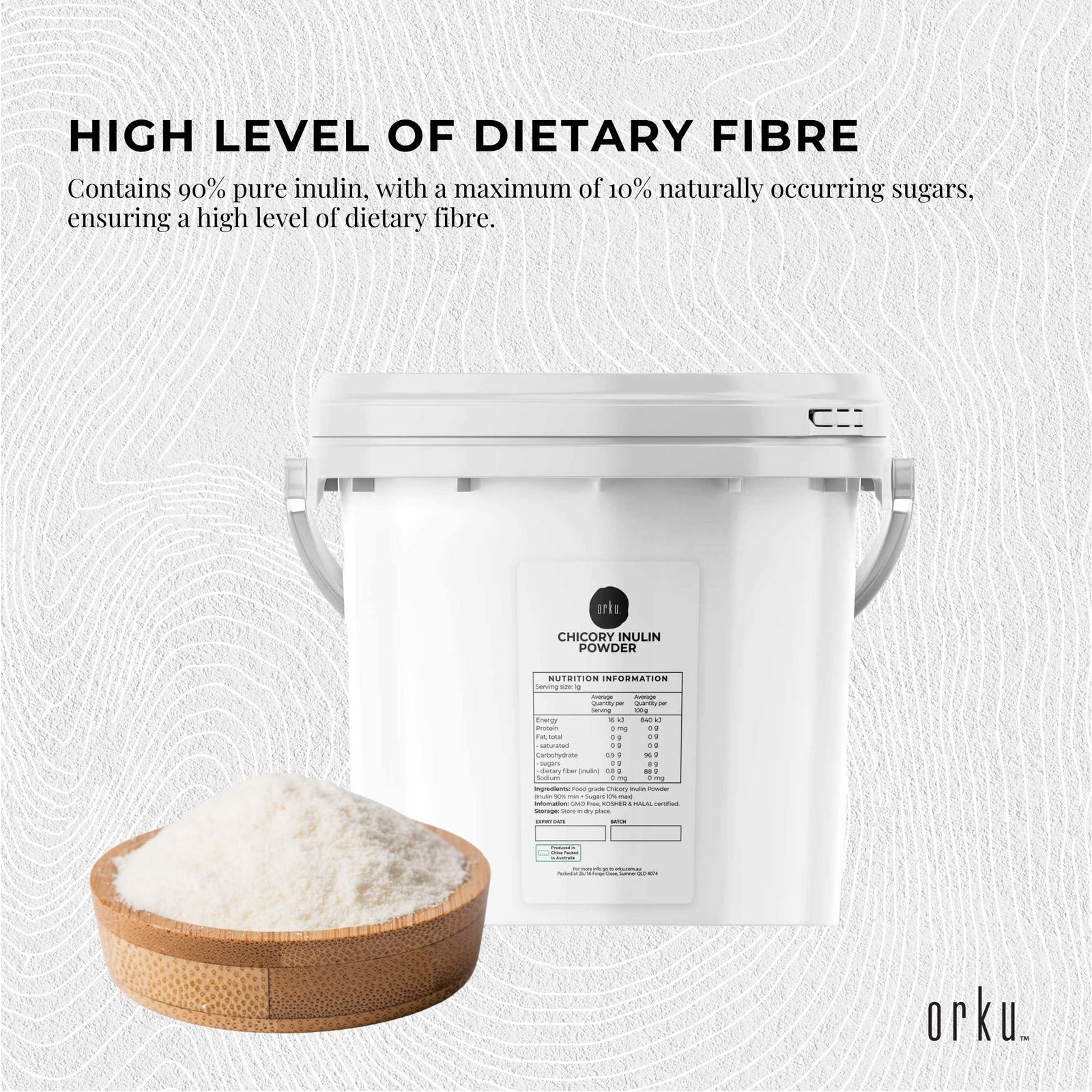 3.5Kg Chicory Root Inulin Powder Tub - Unflavoured Natural Prebiotic Fibre