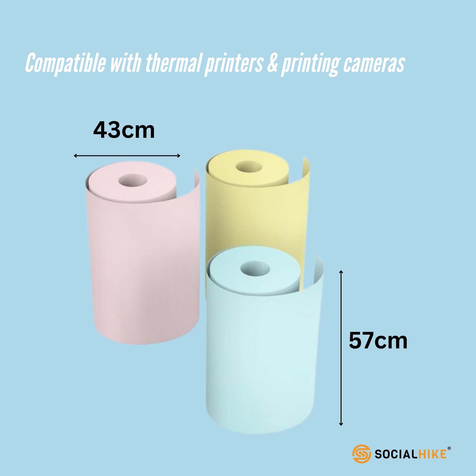 3 Pack Thermal Paper Camera Rolls Colour - Instant Print Refill
