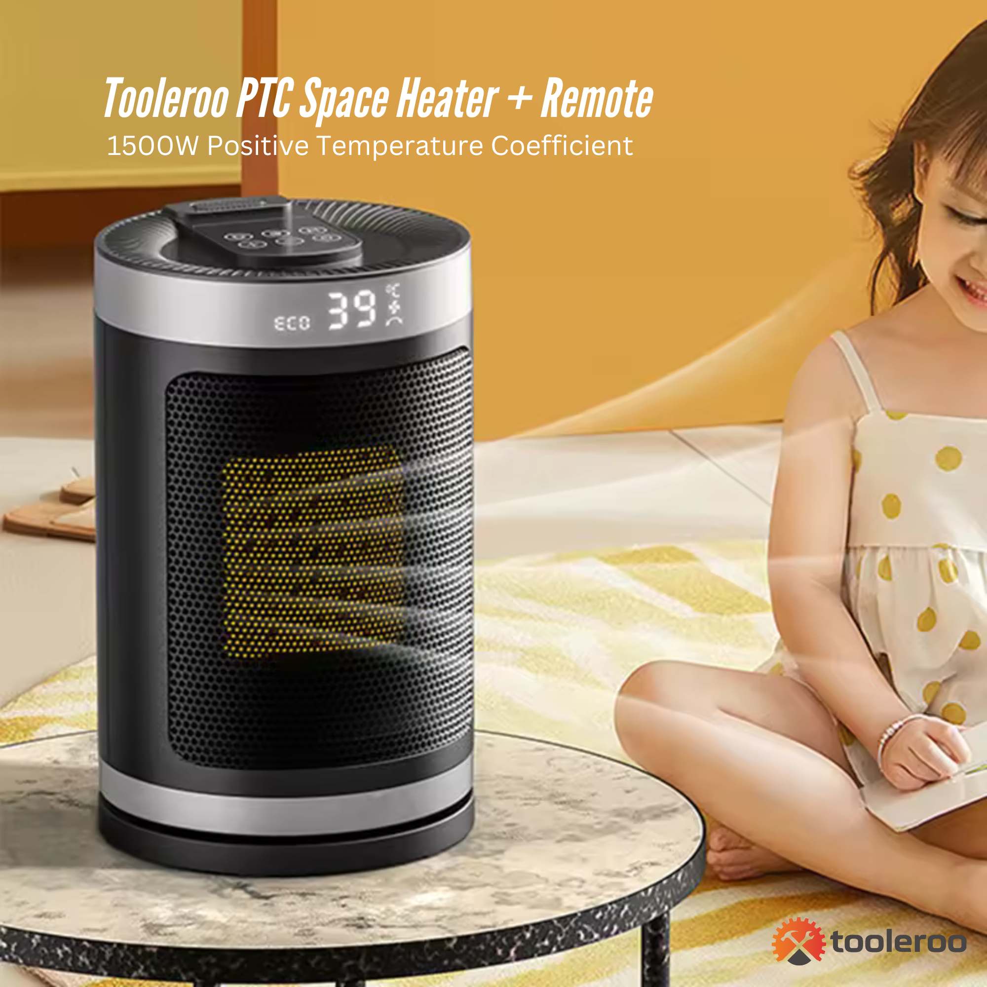 PTC Space Heater + Remote - 1500W Positive Temperature Coefficient