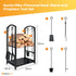 Social Hike Firewood Rack Stand and Fireplace Tool Set for Log Holder Storage