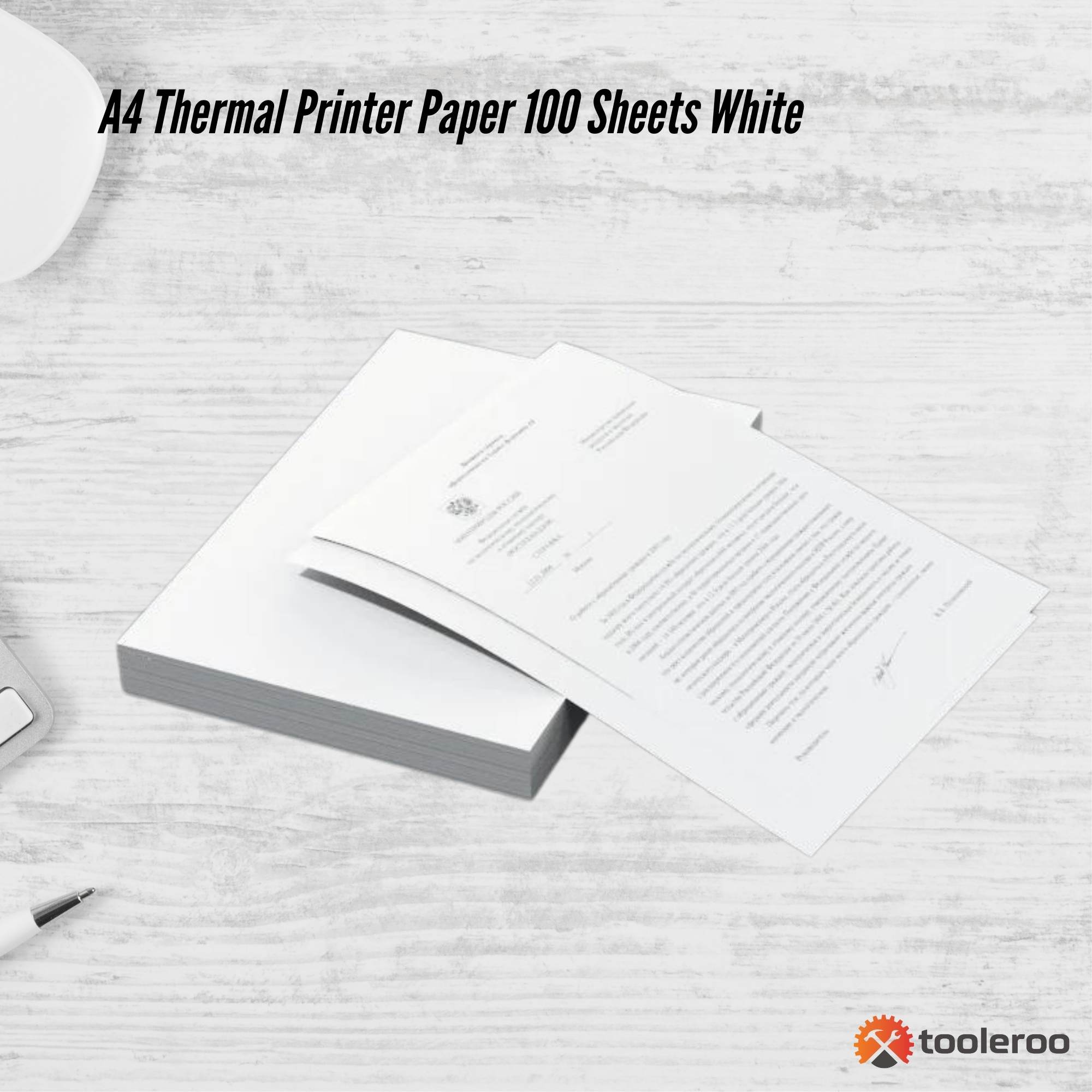 100x Sheets A4 Thermal Printer Paper White - BPA Free