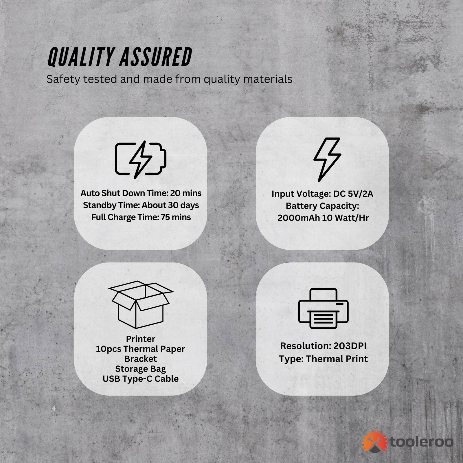 Portable A4 Thermal Printer Black + Paper Kit - Wireless and Inkless