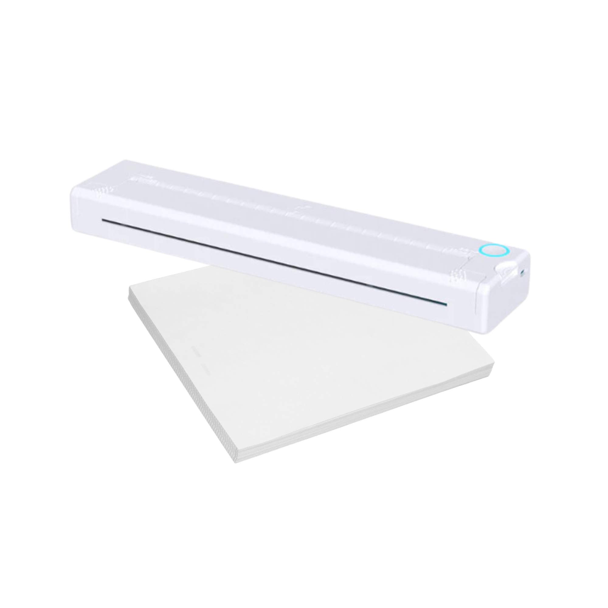 Portable A4 Thermal Printer White + Paper Kit - Wireless and Inkless