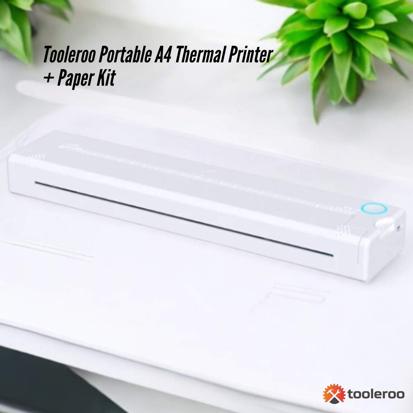 Portable A4 Thermal Printer White + Paper Kit - Wireless and Inkless