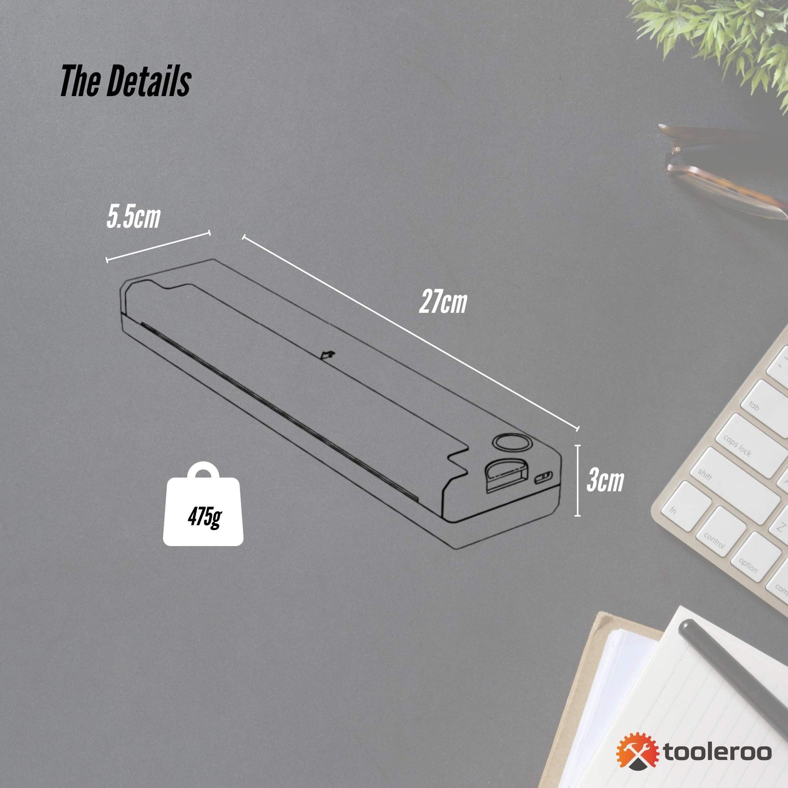 Portable A4 Thermal Printer White + Paper Kit - Wireless and Inkless