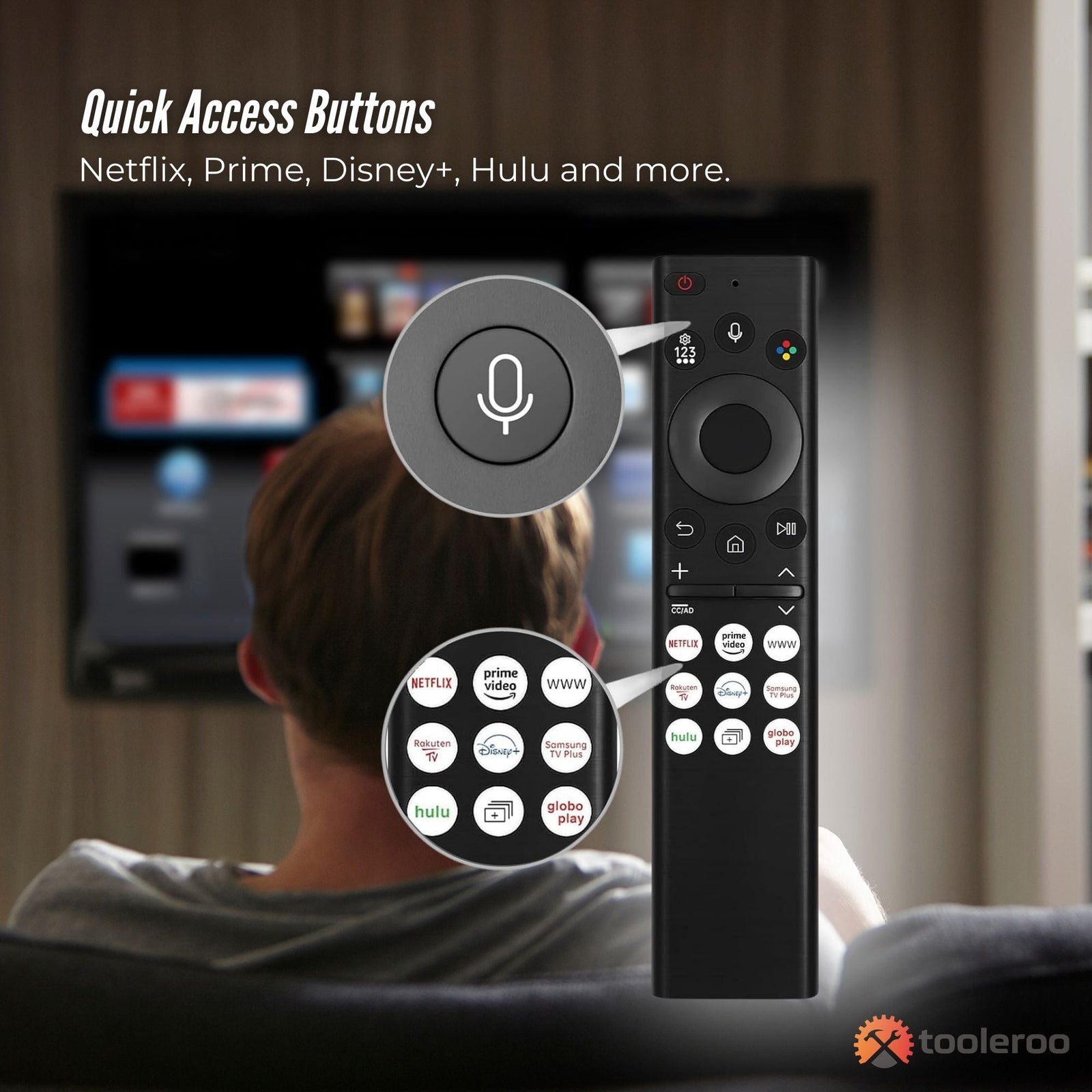 Smart TV Remote Control Replacement For Samsung Voice URC01910F