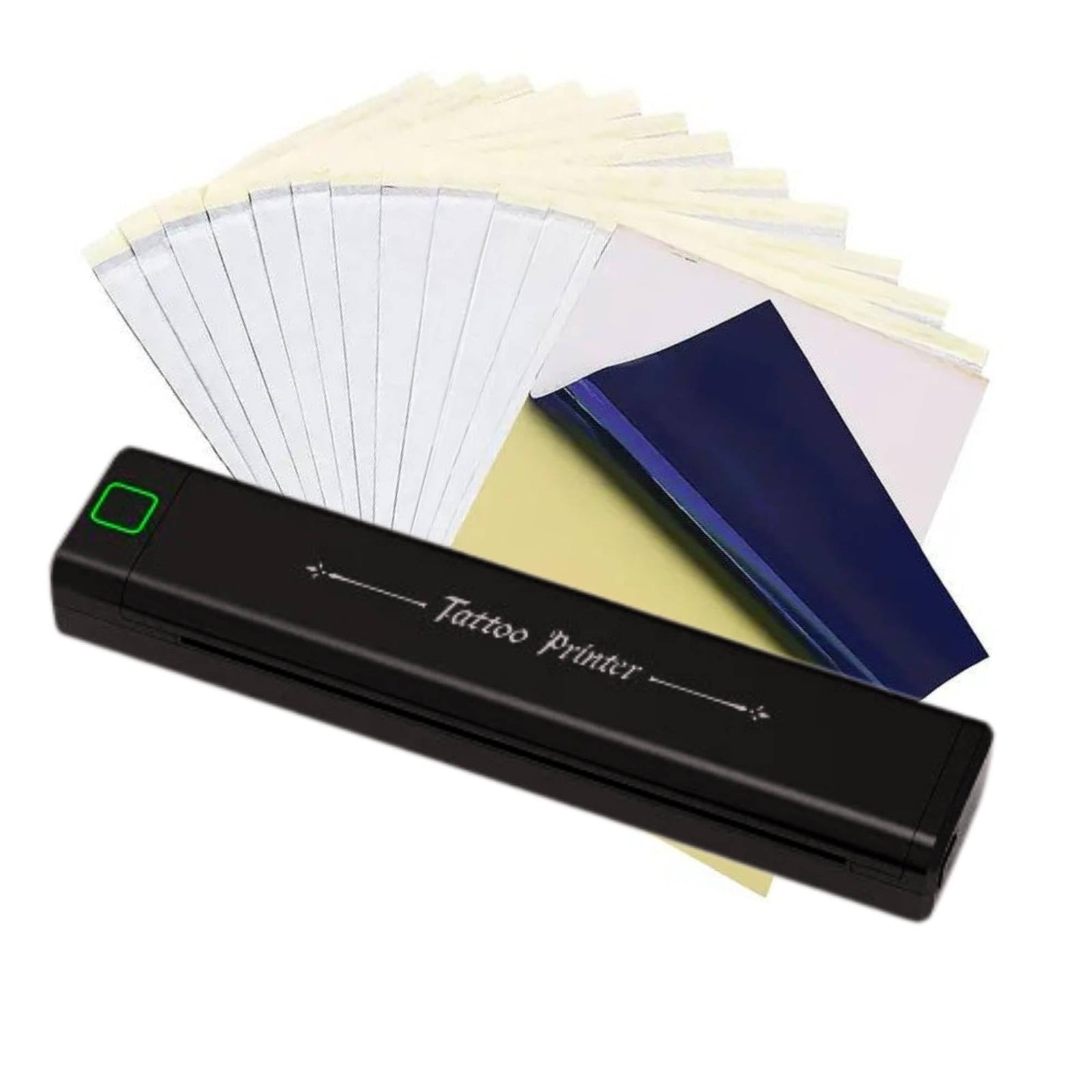 Portable A4 Thermal Printer Black + Tattoo Stencil Paper - Wireless