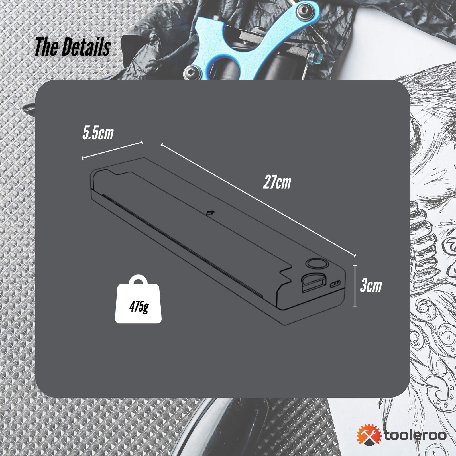 Portable A4 Thermal Printer White + Tattoo Stencil Paper Kit - Wireless