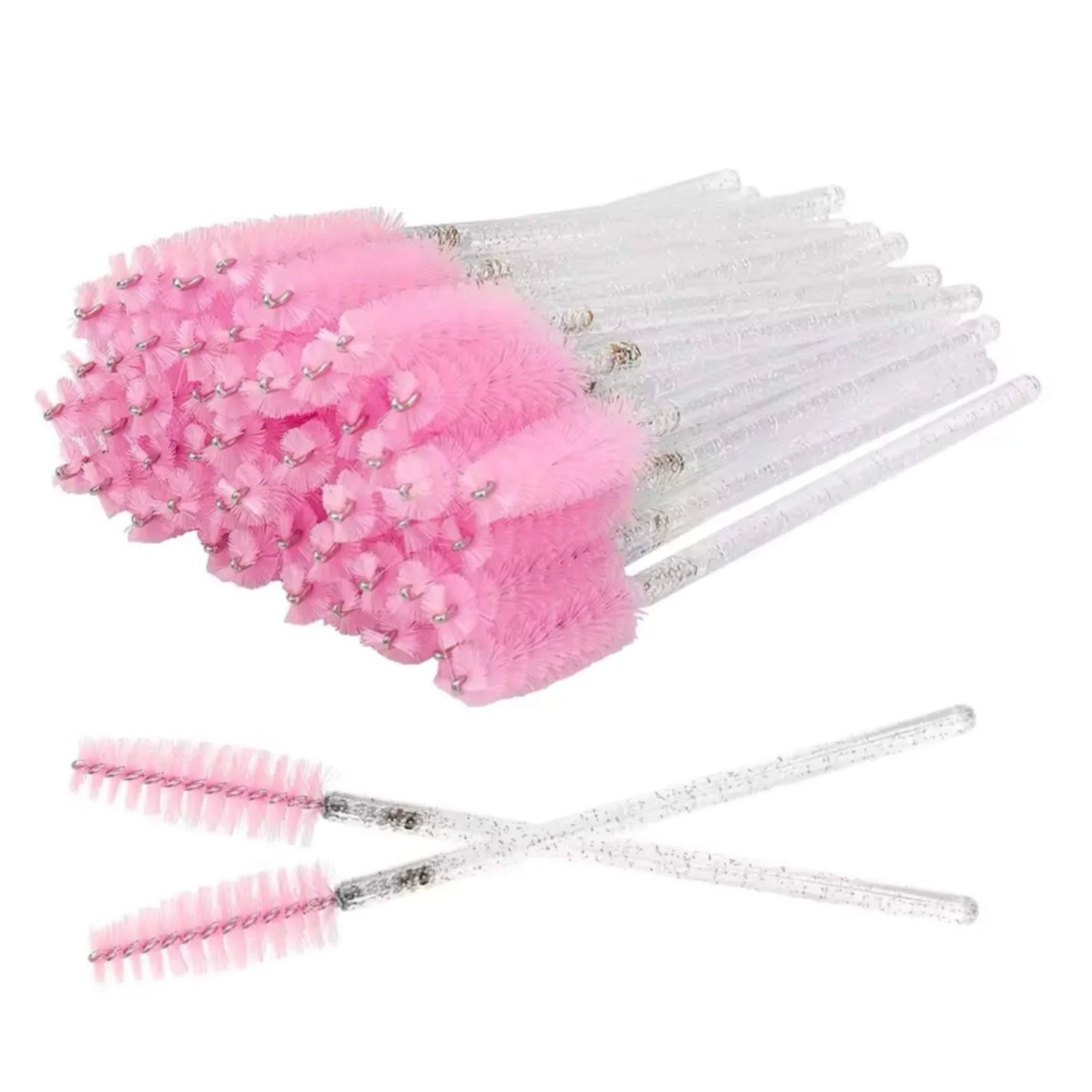 Disposable Mascara Wands Spoolies 50PCS - Pink