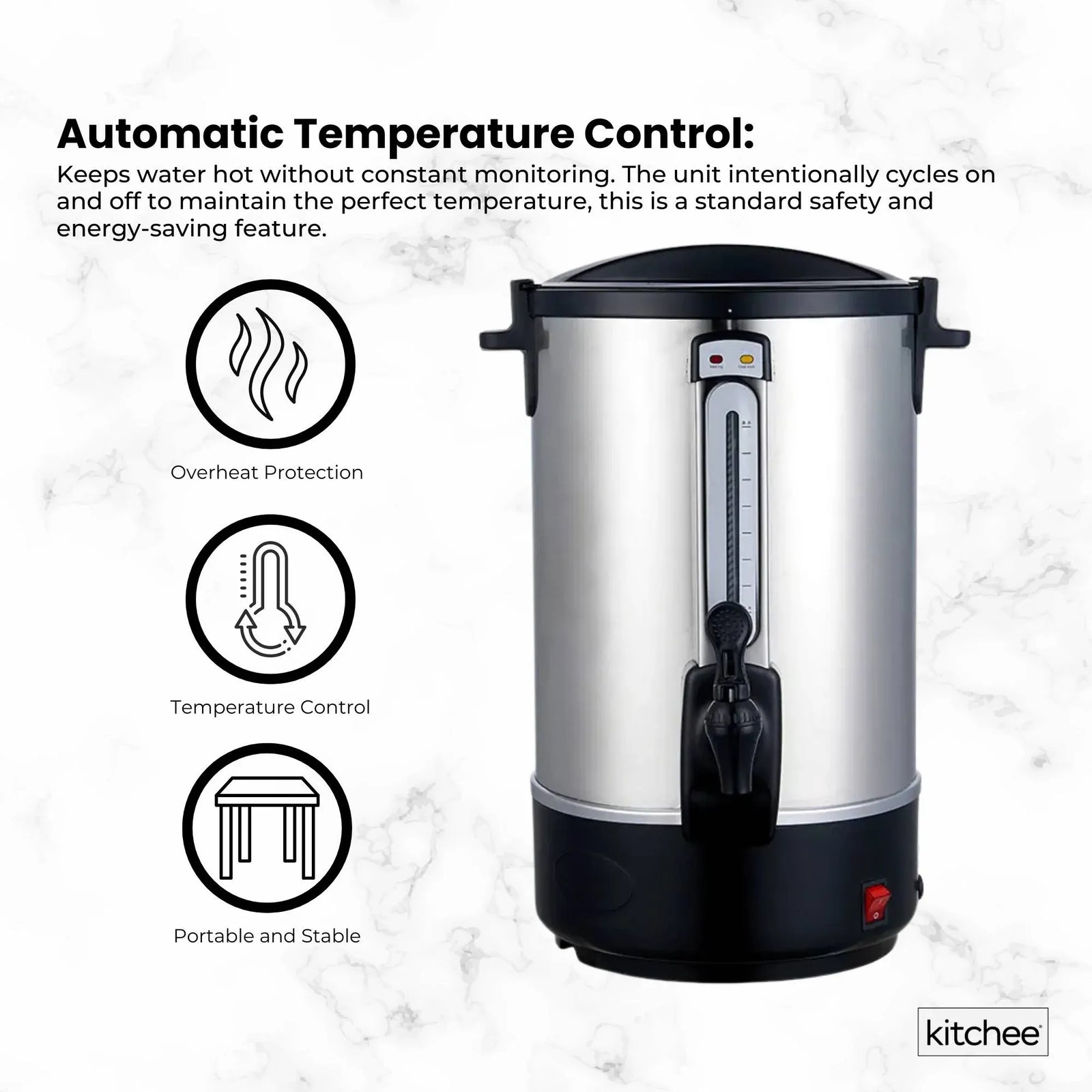 10L Electric Water Boiler - Stainless Steel Commercial Hot Liquid Urn
