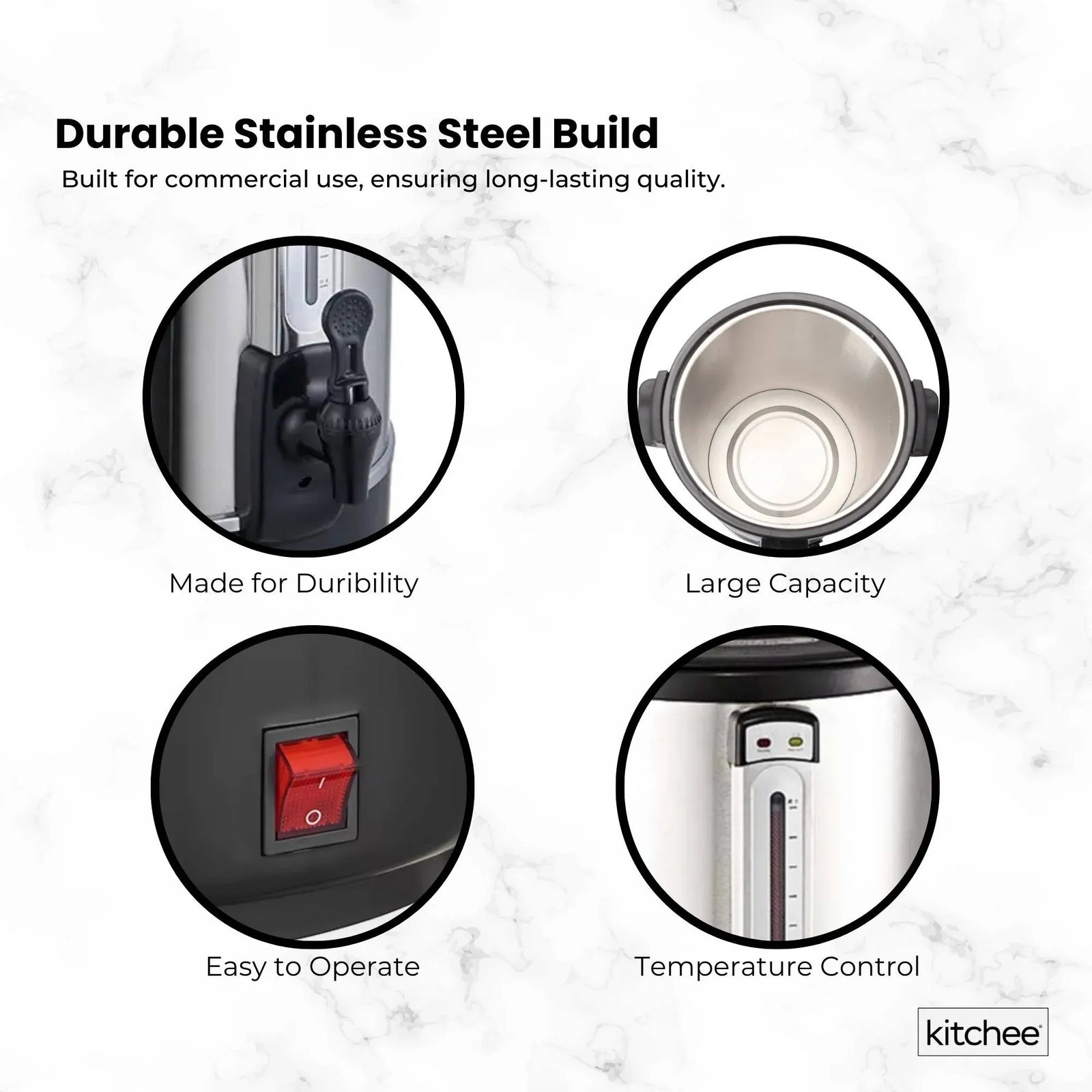 Kitchee 20L Electric Water Boiler Stainless Steel Commercial Urn