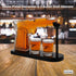 225mL Whisky or Wine Decanter Glass Pistol Set - 2 Shot Glasses + Wooden Stand