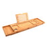 Bamboo Bath Tray Caddy Adjustable - Spa Book Wine + Accessories Holder