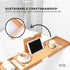 Bamboo Bath Tray Caddy Adjustable - Spa Book Wine + Accessories Holder