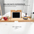 Bamboo Bath Tray Caddy Adjustable - Spa Book Wine + Accessories Holder