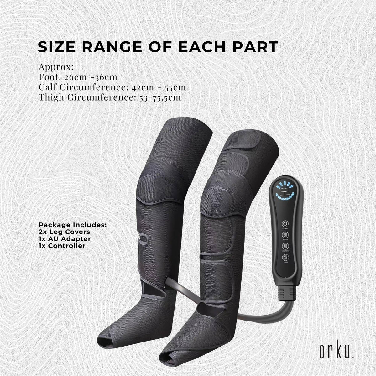 Air Compression Leg Knee Foot Massager with Heat - Relaxation Recovery