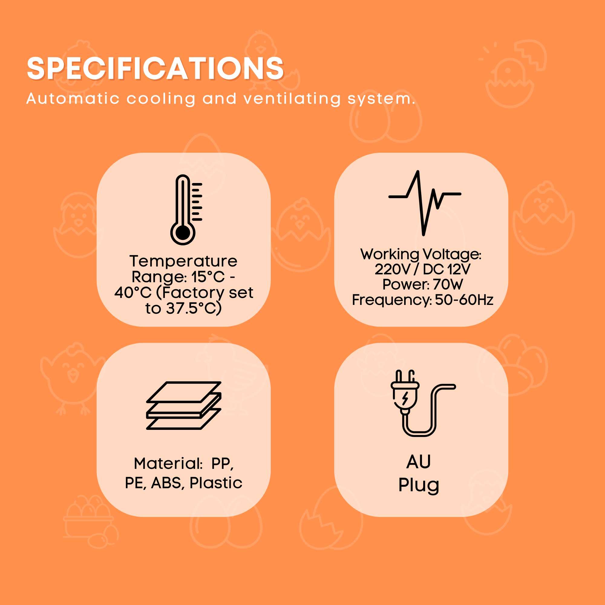 Automatic 48 Egg Incubator - Electric Digital Turning Chicken Quail Duck Hatching