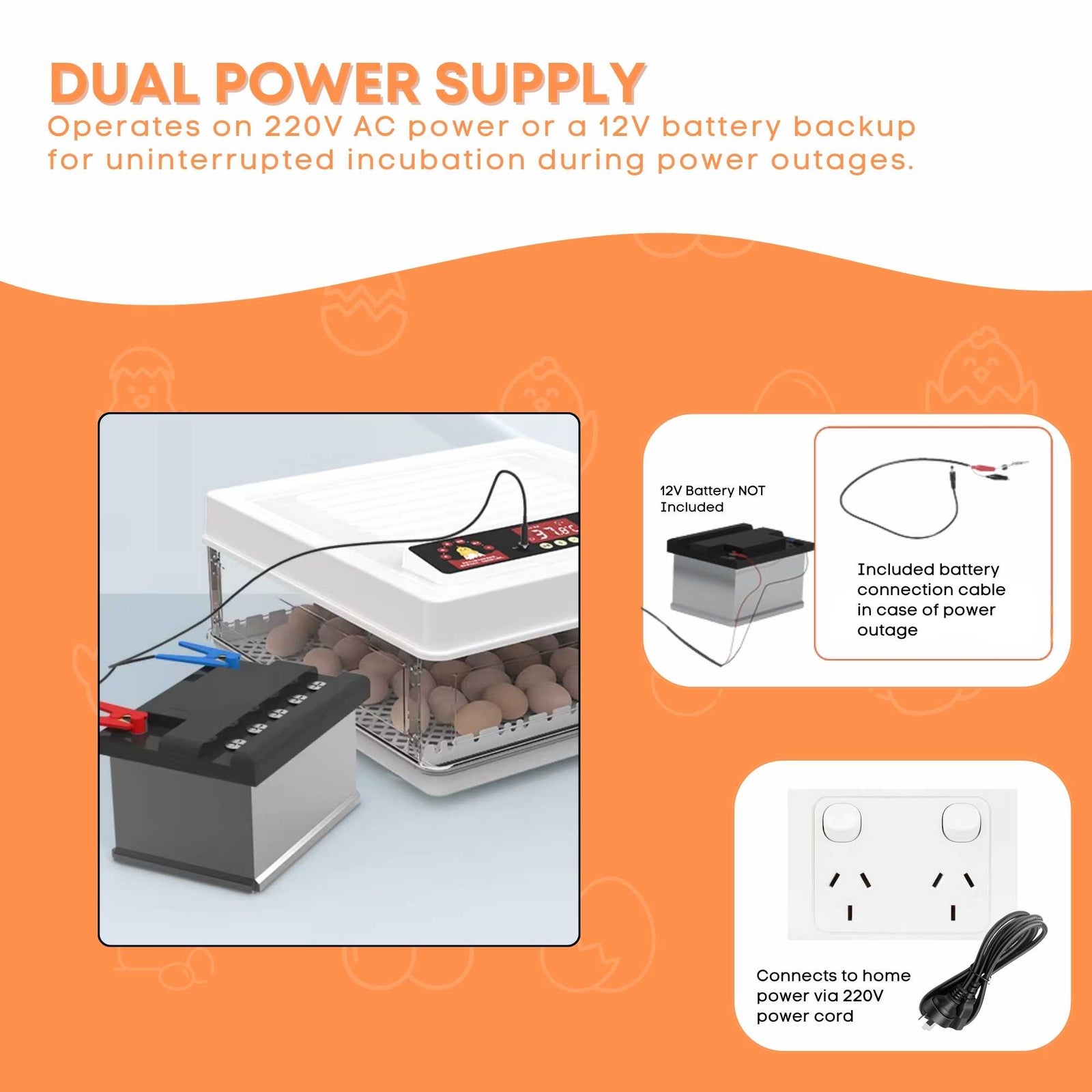 Automatic 70 Egg Incubator - Electric Digital Turning Chicken Quail Duck Hatching