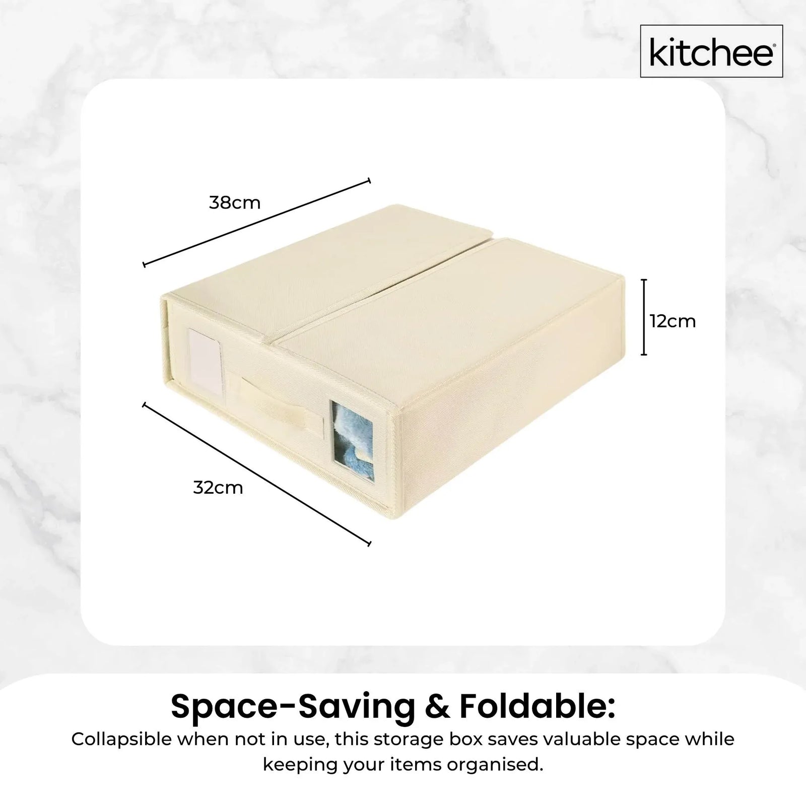 1x  Foldable Bed Sheet Storage Box - Linen and Closet Organiser Beige