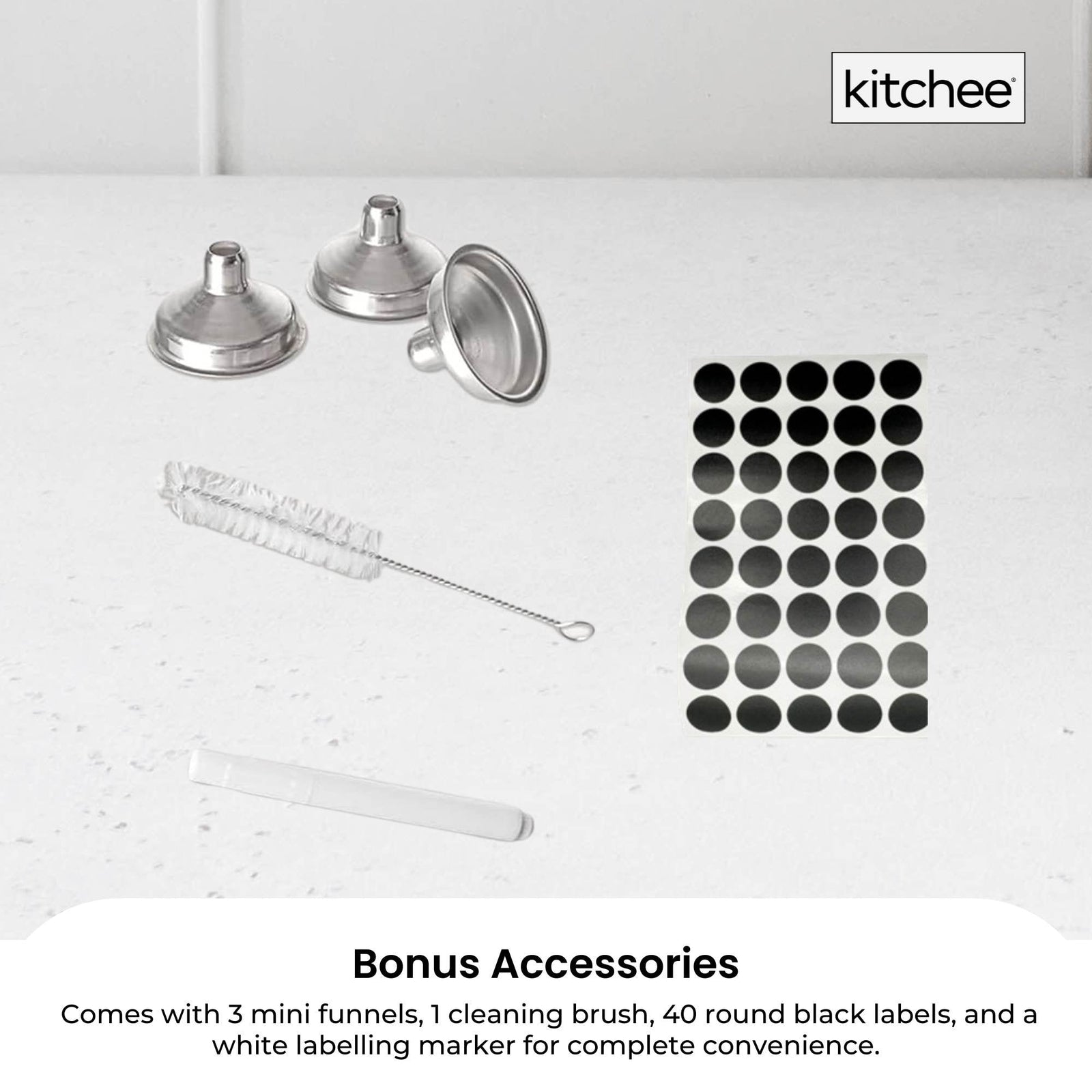 12x 60ml Small Glass Bottles + Lids Funnels Brush Labels Pen