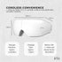 Rechargeable Eye Massager - Heat Compression Vibration Bluetooth White