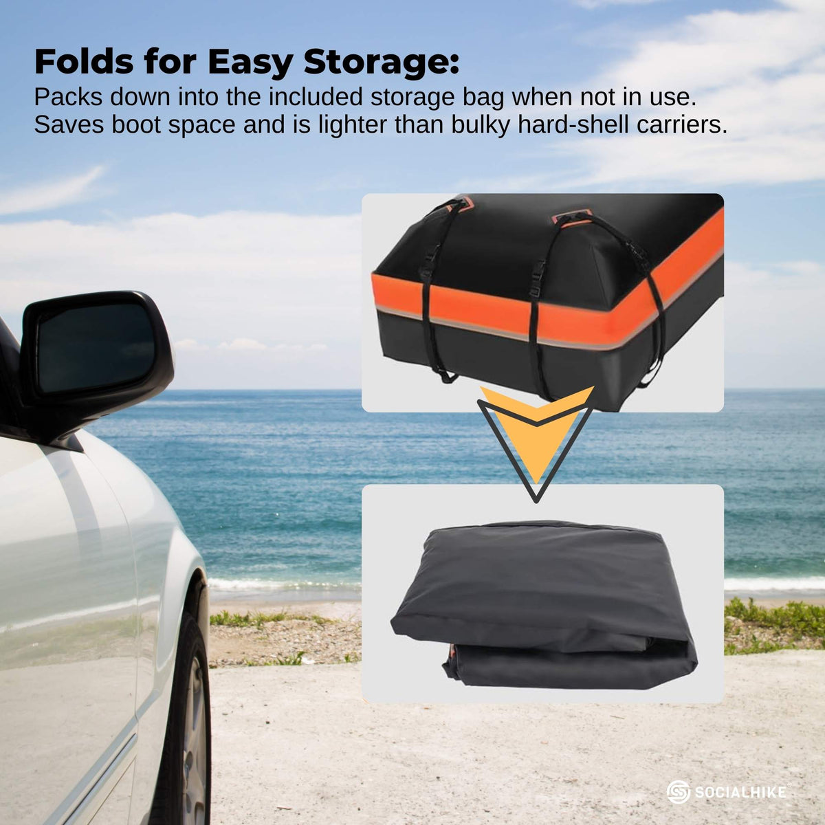 428L Car Rooftop Storage Carrier - Soft-Shell Waterproof Roof Bag