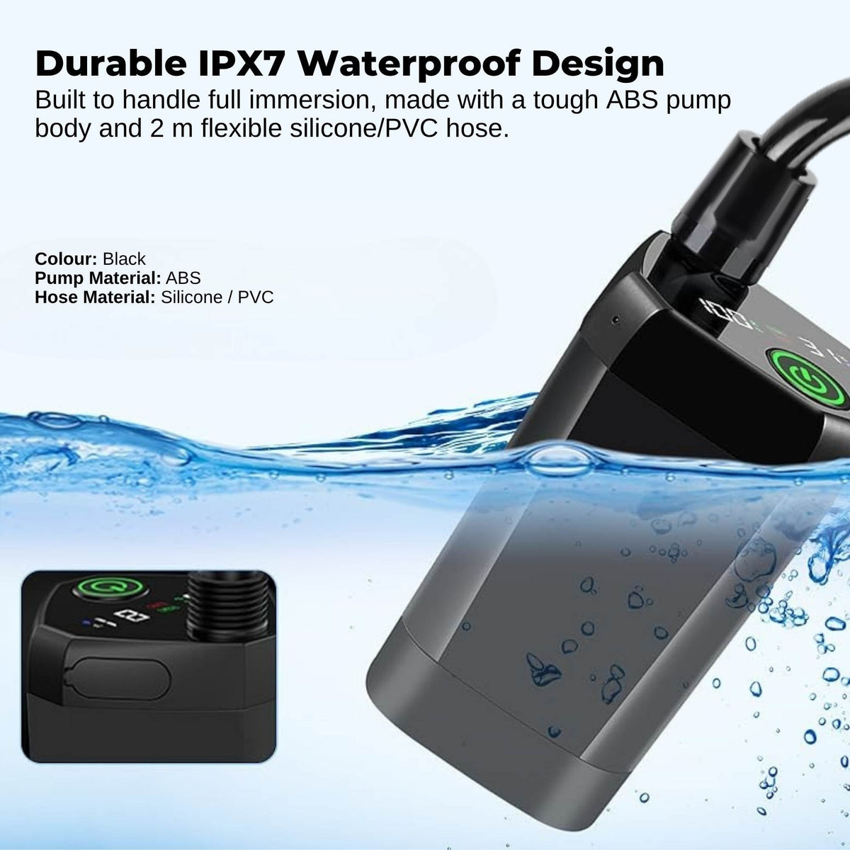 Portable Camping Shower Kit - 6000MAh Outdoor Rechargeable Pump LED