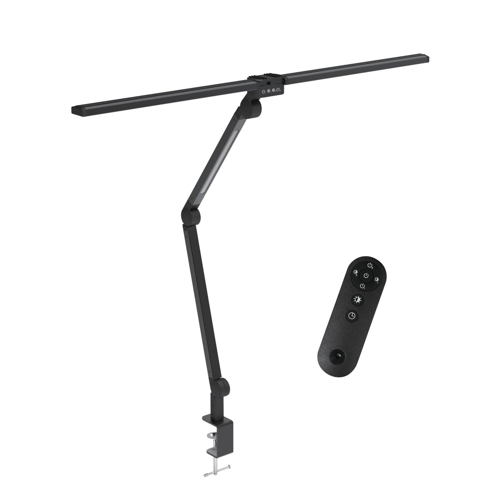 Tri-Fold LED Desk Lamp with Clamp - Swinging Arm Eye-Care Dimmable Light