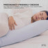 Maternity Pregnancy Pillow - J-Shape Full Length for Side Sleepers Grey