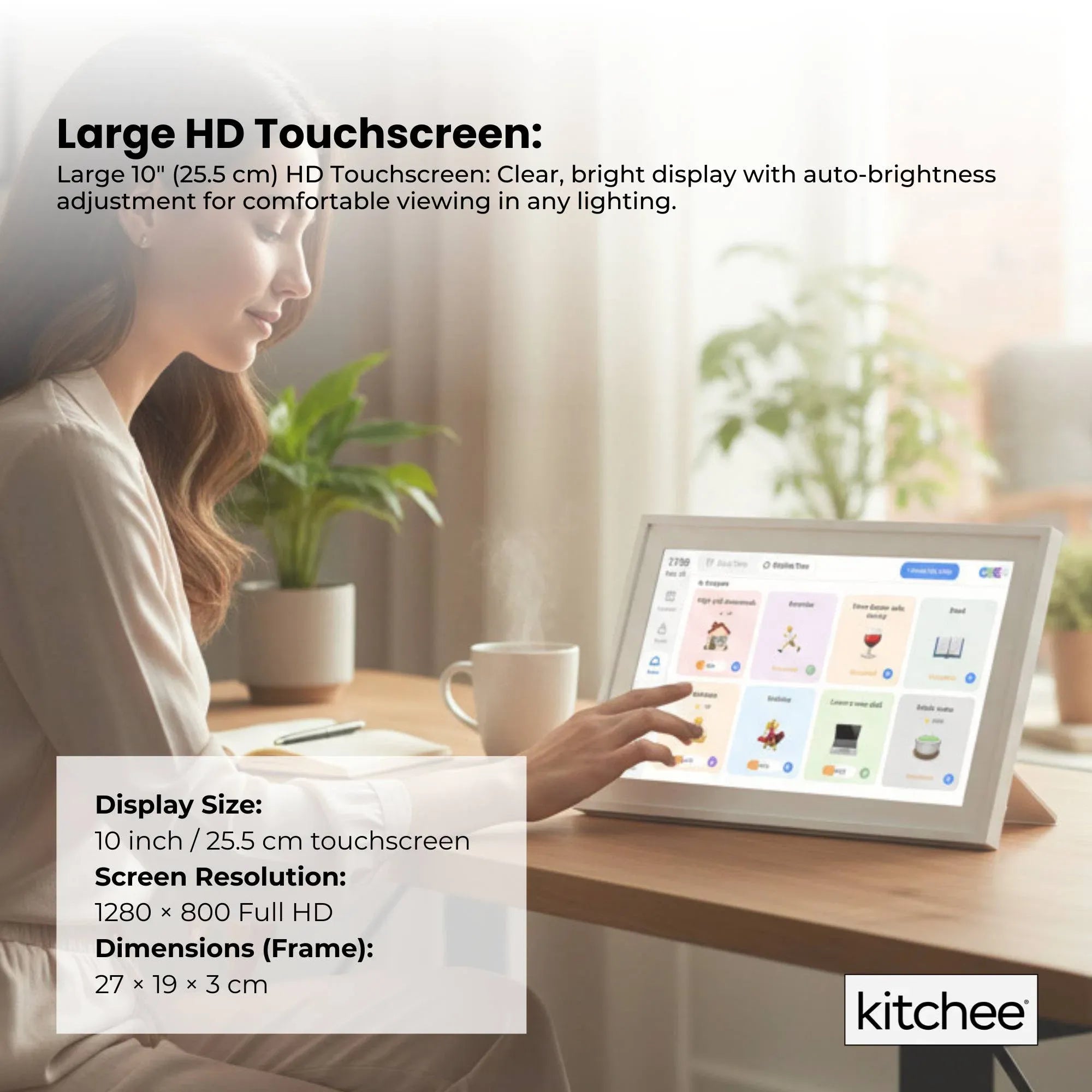 10" Digital Calendar Smart Family Planner - 25.5cm Touchscreen White