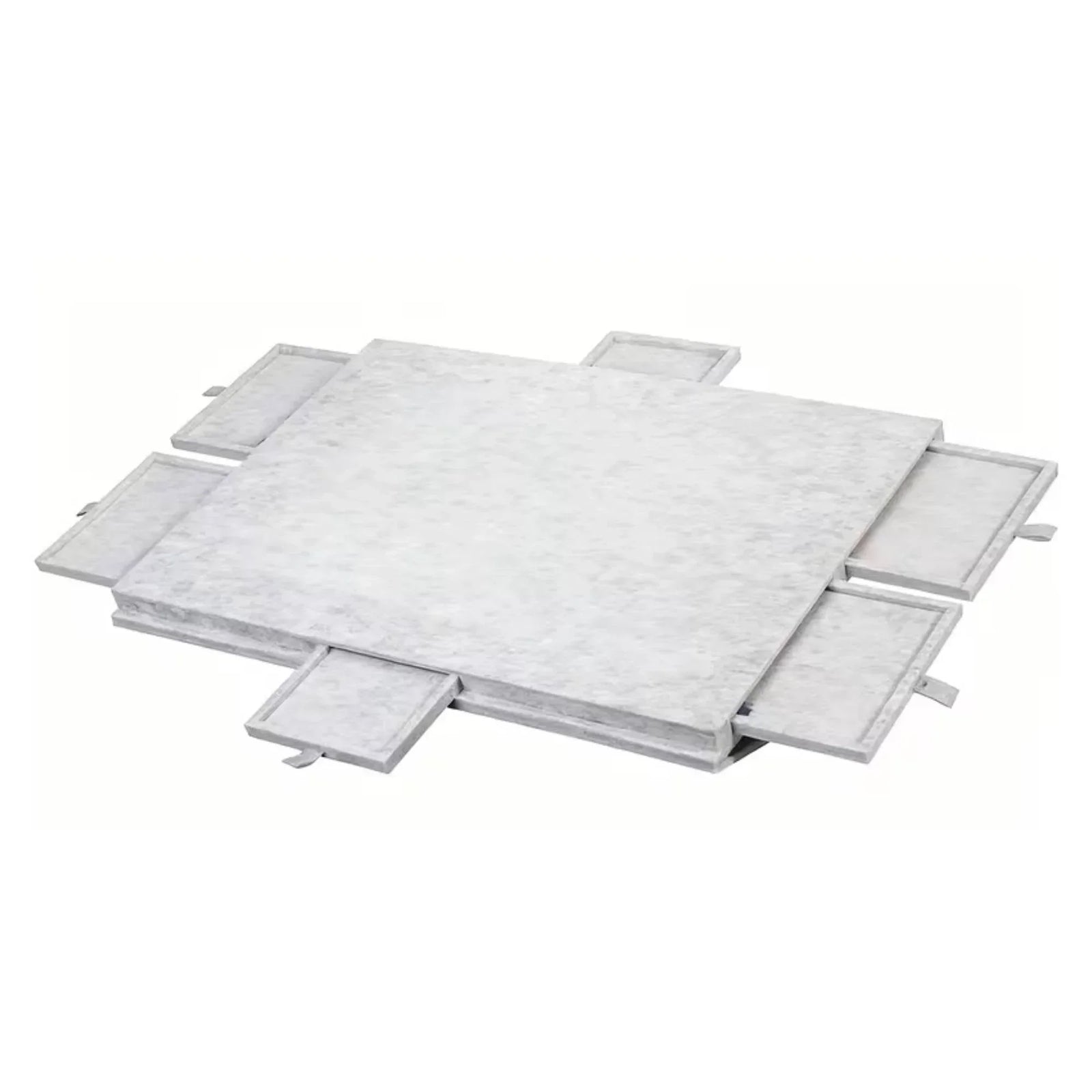 Puzzle Board 1000 pcs - Felt Tilting Portable Cover + Drawers Silver