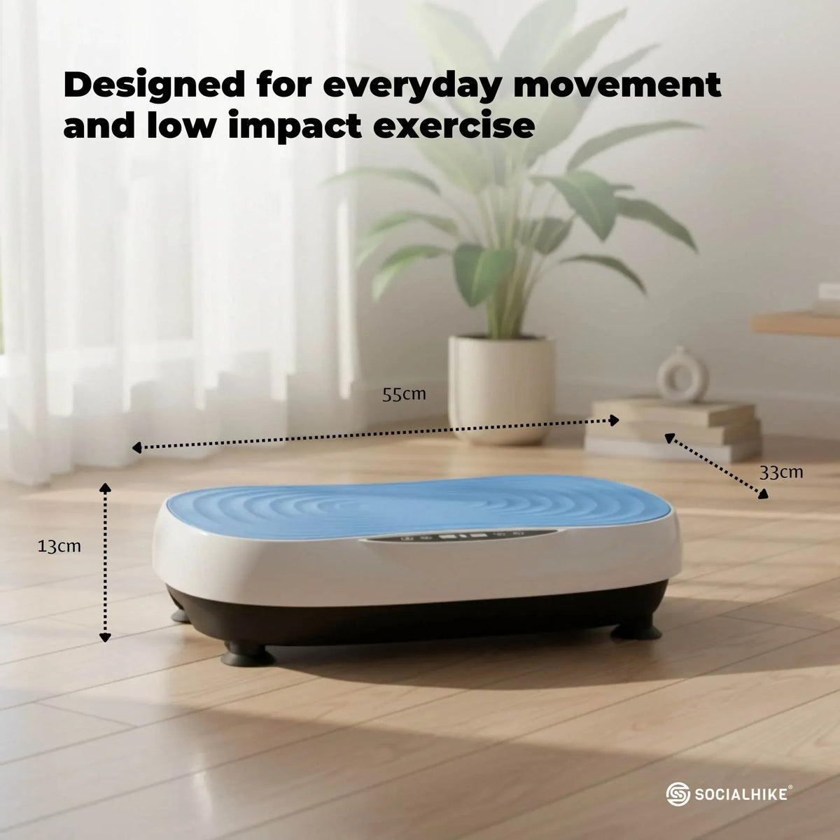 55cm Vibration Plate Machine Full Body Exercise Platform 200W Blue