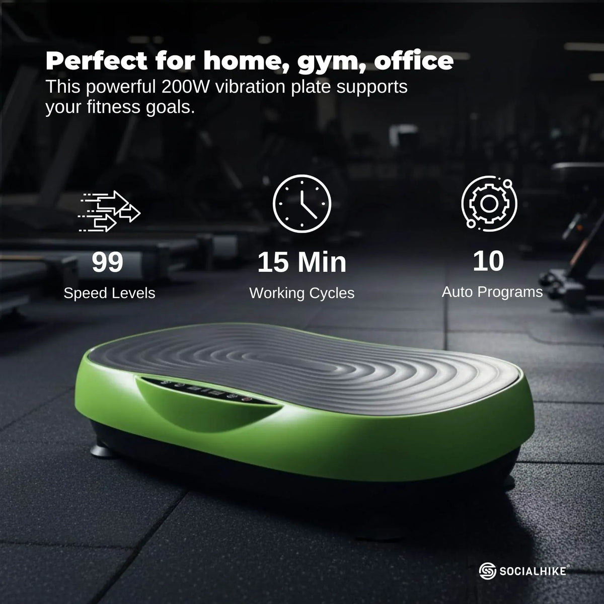 55cm Vibration Plate Machine Full Body Exercise Platform 200W Green