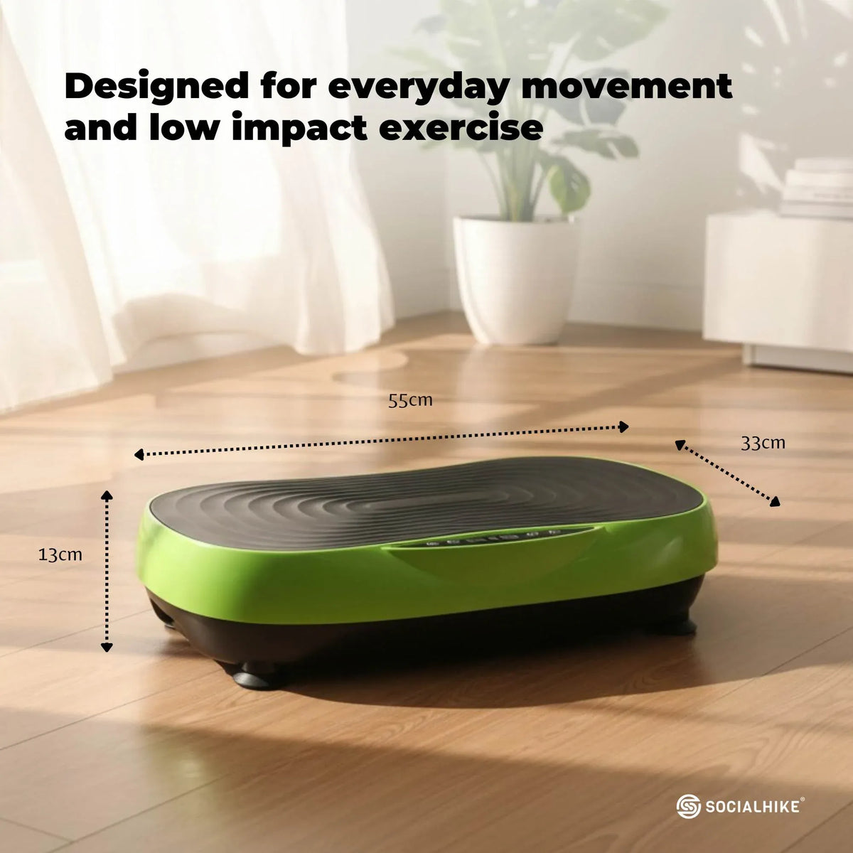 55cm Vibration Plate Machine Full Body Exercise Platform 200W Green
