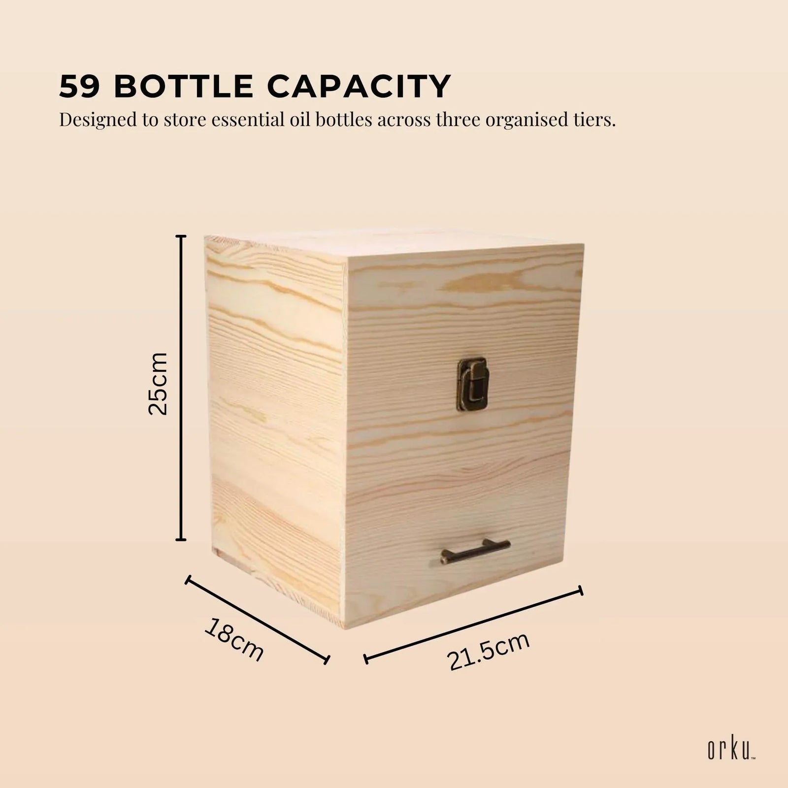 59 Essential Oil Bottle Storage Box - Wooden 3 Tier Aromatherapy Organiser