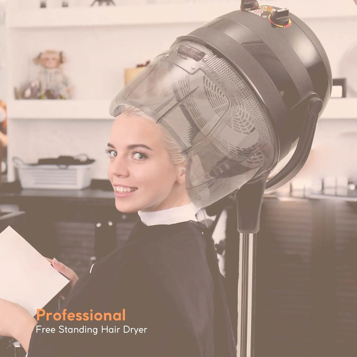Free Standing Hair Dryer Hood - Adjustable Salon Hairdryer