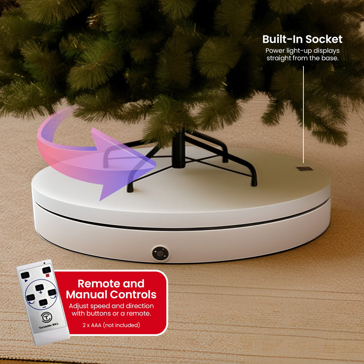 Christabelle 80cm 200kg Commercial Electric Display Turntable Motorised White