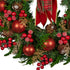 Christabelle Stunning 71cm Christmas Wreath Lush Red Baubles Berries Pine Cones and Bow Front Door Decoration