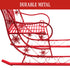 Christmas Sleigh With Red Finish - Metal 150cm