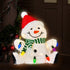 Christabelle Sitting Christmas Snowman Display with Lights - 40cm
