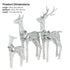 Christabelle Christmas Reindeer Display Set 3 Indoor & Outdoor Decorations Acrylic Beads Cool White LED Lights Silver