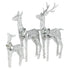 Christabelle Christmas Reindeer Display Set 3 Indoor & Outdoor Decorations Acrylic Beads Cool White LED Lights Silver