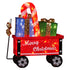 Christabelle Christmas Cart Display w/Candy Cane & Presents Warm White LED Lights Wire Frame Structure Indoor & Outdoor
