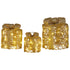 Christabelle Set of 3 Christmas Gift Box Display Gold with LED Lights and Bows Decoration Ornament Present