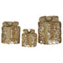 Christabelle Set of 3 Christmas Gift Box Display Gold with LED Lights and Bows Decoration Ornament Present