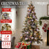 Christabelle Snowy Stamford Spruce 2.3m 7.5ft Christmas Tree Multi Functional White Coloured LED Lights & Foot Pedal