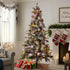 Christabelle Snowy Stamford Spruce 2.3m 7.5ft Christmas Tree Multi Functional White Coloured LED Lights & Foot Pedal