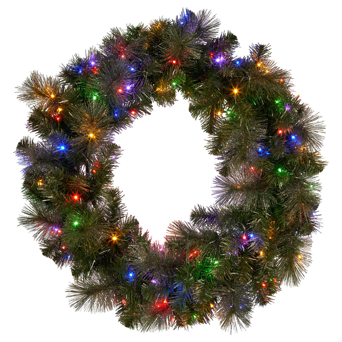 Christabelle 1.22m Split 2pc Christmas Wreath with LED Lights Pine Dual Front Doors Decoration Ornament