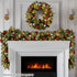 Christabelle Stunning 61cm Christmas Wreath with LED Lights Baubles Berries Red Silver Front Door Decoration